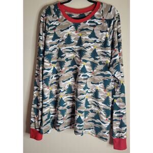 Pajamarama Shirt XL Men Christmas Ugly Sweater Trees Stars Camoflage Brown Green